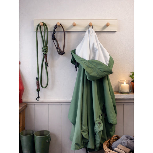 Laura Ashley Ribbed 5 Peg Coat Hook - Soft Natural