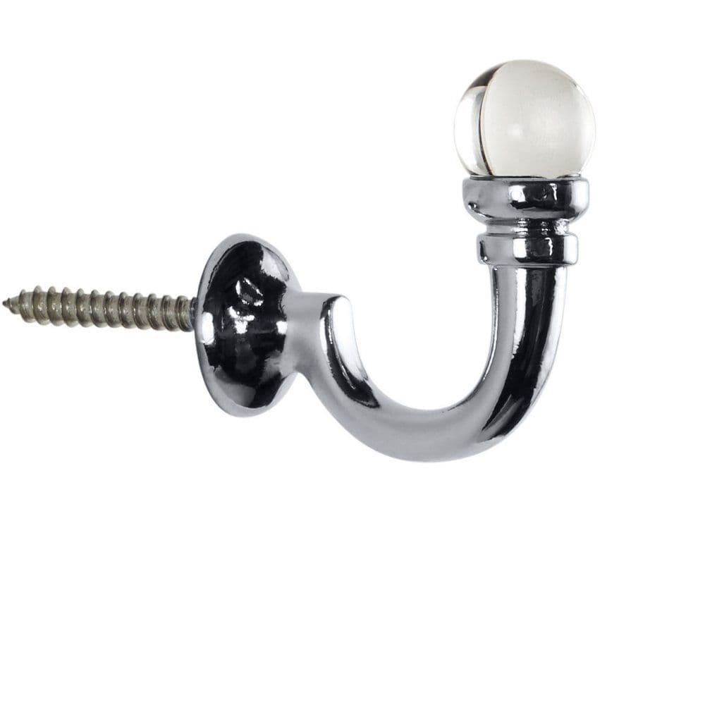 Hallis Neo Premium Clear Ball Metal Curtain Tassel Hooks (Pair) - Chrome