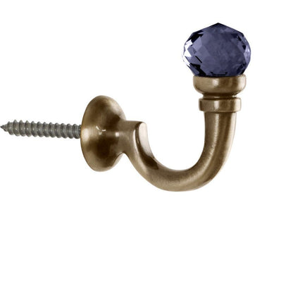 Hallis Neo Premium Smoke Faceted Ball Metal Curtain Tassel Hooks (Pair) - Spun Brass