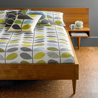 Orla Kiely Scribble Stem Duvet Cover Set - Duckegg/Seagrass