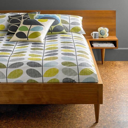 Orla Kiely Scribble Stem Duvet Cover Set - Duckegg/Seagrass