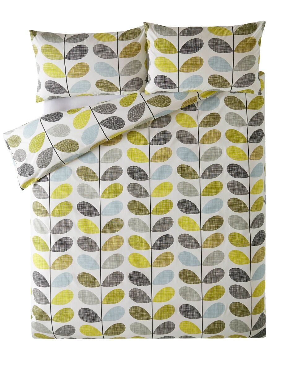 Orla Kiely Scribble Stem Duvet Cover Set - Duckegg/Seagrass