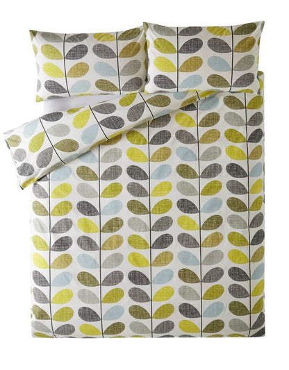 Orla Kiely Scribble Stem Duvet Cover Set - Duckegg/Seagrass