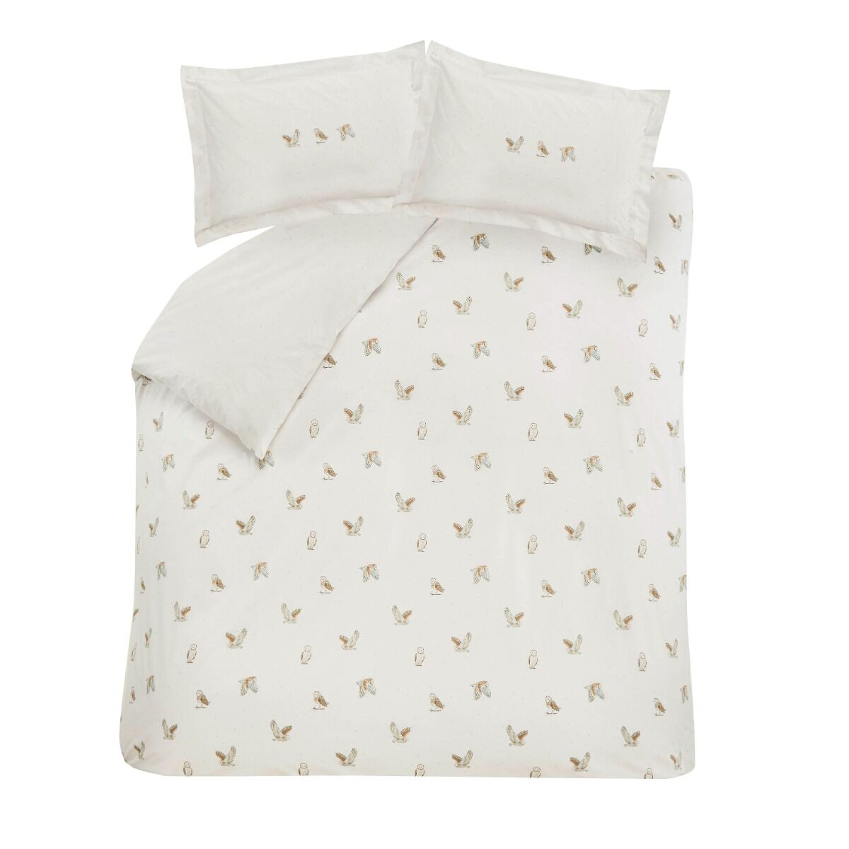 Sophie Allport Snowy Owls Duvet Cover Set - White
