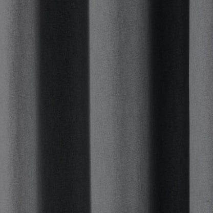 Sorbonne Pair of Eyelet Curtains by Fusion in Charcoal - Pair of Eyelet Curtains - Fusion