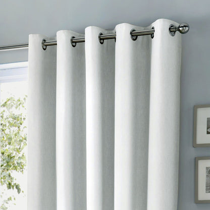 Sorbonne Pair of Eyelet Curtains by Fusion in White - Pair of Eyelet Curtains - Fusion