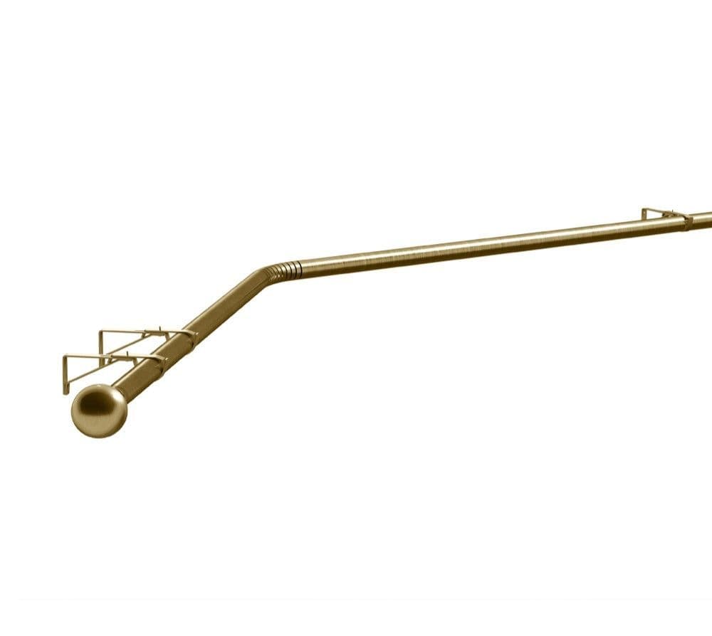 Speedy Ball 19mm 3-Sided Eyelet Bay Window Curtain Pole 400cm - Antique Brass