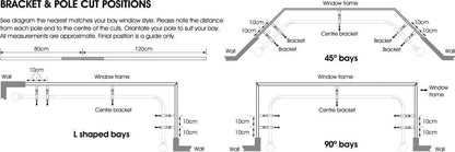 Speedy Ball 28mm 3-Sided Eyelet Bay Window Curtain Pole 400cm - Chrome