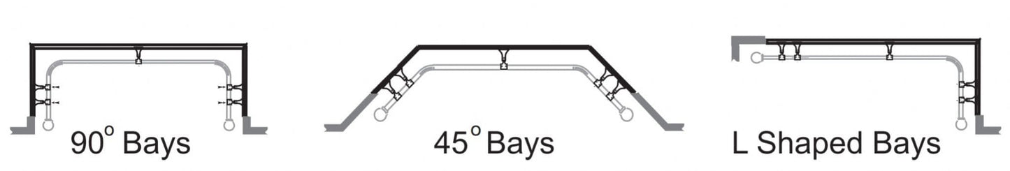 Speedy Ball 28mm 3-Sided Eyelet Bay Window Curtain Pole 400cm - Chrome