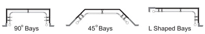 Speedy Ball 28mm 3-Sided Eyelet Bay Window Curtain Pole 400cm - Chrome