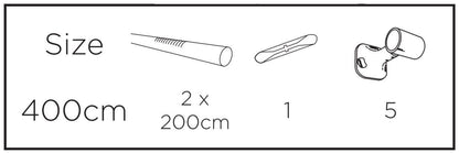 Speedy Ball 28mm 3-Sided Eyelet Bay Window Curtain Pole 400cm - Chrome