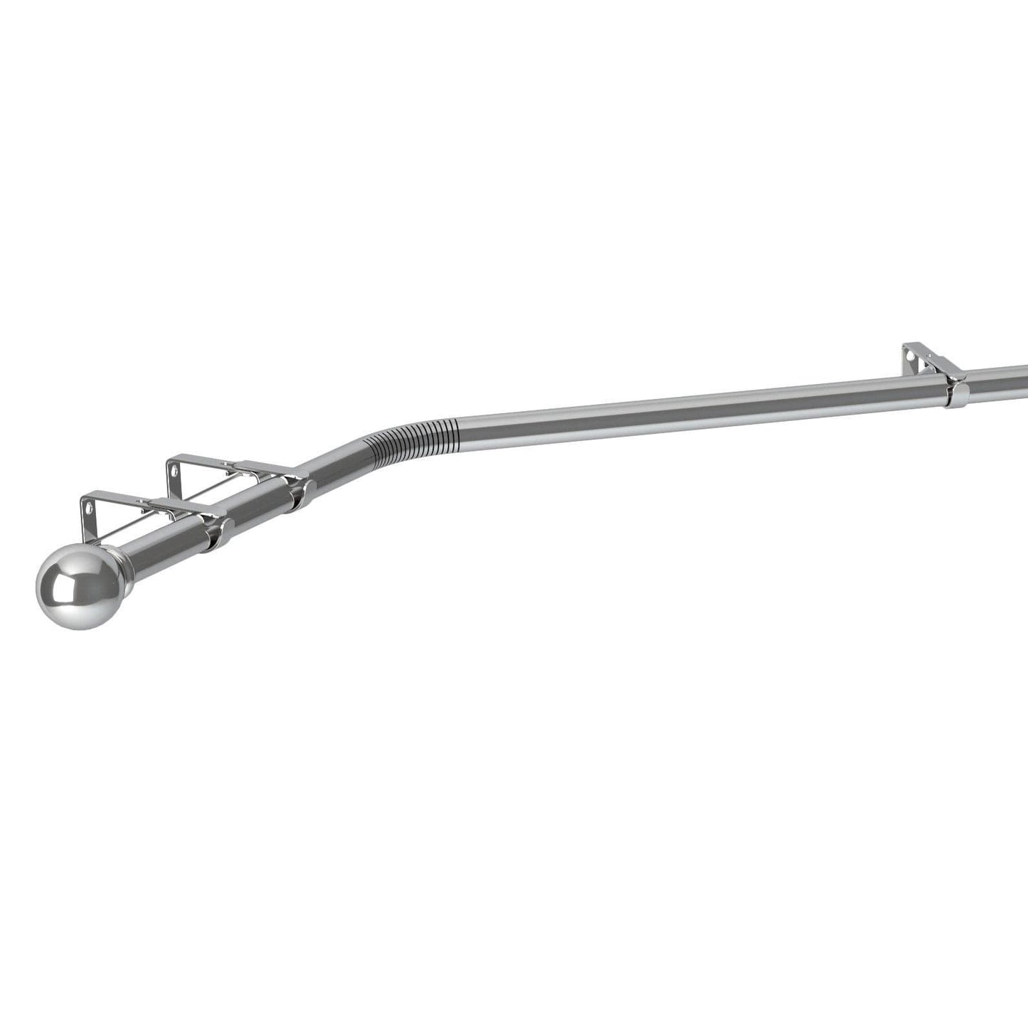 Speedy Ball 28mm 3-Sided Eyelet Bay Window Curtain Pole 400cm - Chrome