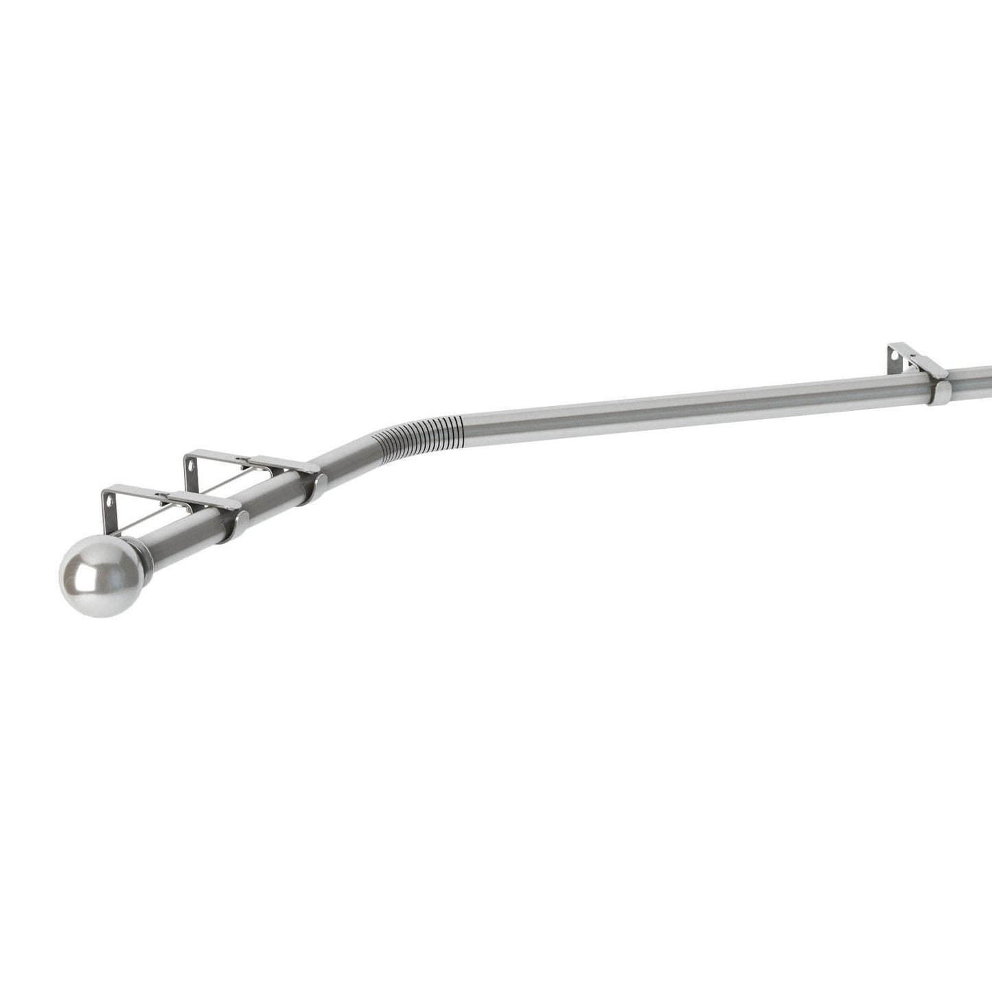 Speedy Ball 28mm 3-Sided Eyelet Bay Window Curtain Pole 400cm - Satin Silver