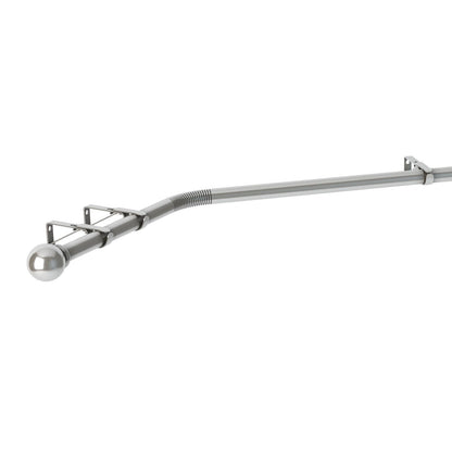 Speedy Ball 28mm 3-Sided Eyelet Bay Window Curtain Pole 400cm - Satin Silver