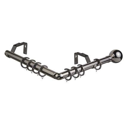 Speedy Ball 28mm 5-Sided Bay Window Curtain Pole 475cm - Polished Graphite