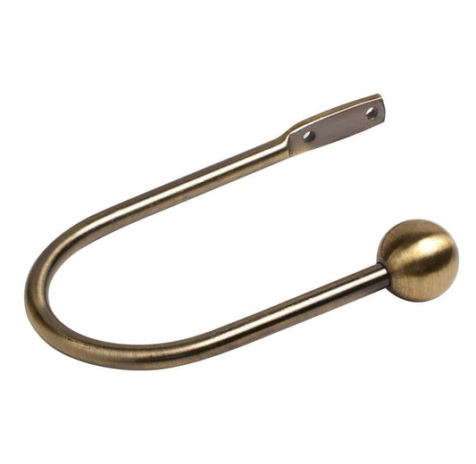 Speedy Ball Metal Curtain Holdbacks (Pair) - Antique Brass