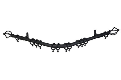 Speedy County Crown 19mm 3-Sided Bay Window Curtain Pole 420cm - Black