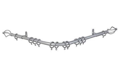 Speedy County Crown 19mm 3-Sided Bay Window Curtain Pole 420cm - Silver