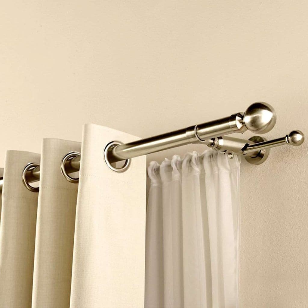 Speedy Dual 13mm/28mm Double Metal Curtain Pole - Satin Silver