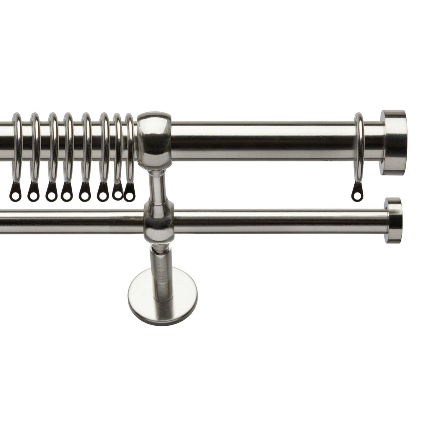 Speedy Eton 19mm/28mm Double Metal Curtain Pole - Satin Silver