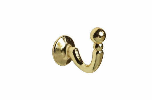 Speedy Palma Metal Curtain Tieback Hooks (Pair) - Bright Brass
