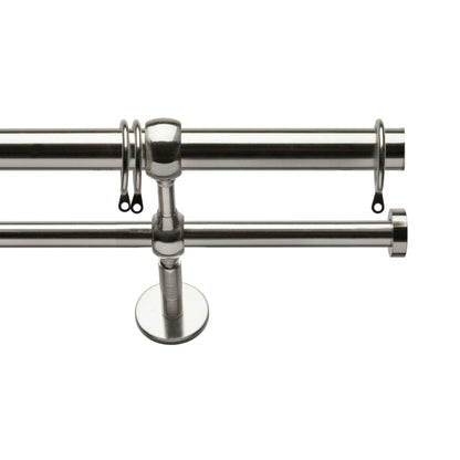 Speedy Poles Apart 19mm/28mm Double Metal Curtain Pole - Satin Silver