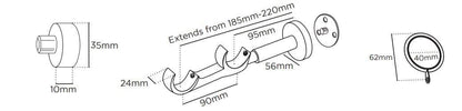Speedy Poles Apart 19mm/28mm Double Metal Curtain Pole - Satin Silver