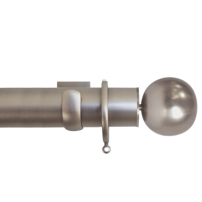 Jones Esquire Sphere 50mm Metal Curtain Pole Finials (Pair) - Brushed Nickel