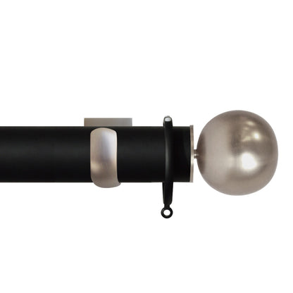 Jones Esquire Sphere 50mm Metal Curtain Pole Finials (Pair) - Brushed Nickel