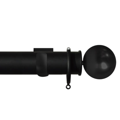 Jones Esquire Sphere 50mm Metal Curtain Pole Finials (Pair) - Carbon Black