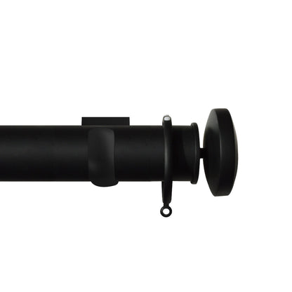 Jones Esquire Curved Disc 50mm Metal Curtain Pole Finials (Pair) - Carbon Black