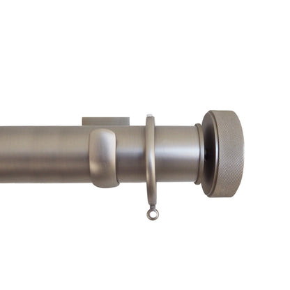 Jones Esquire Etched 50mm Metal Curtain Pole Finials (Pair) - Brushed Nickel
