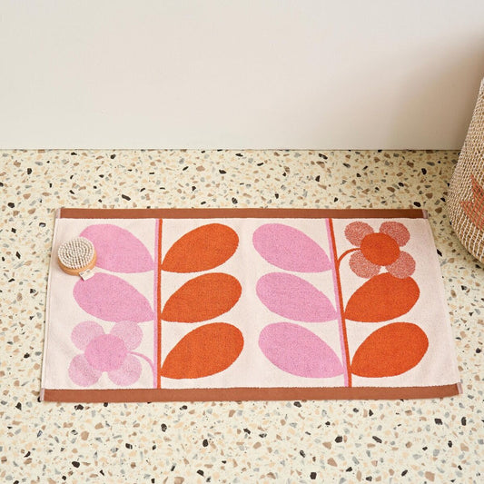 Orla Kiely Stem Bloom Duo Bath Mat - Blush
