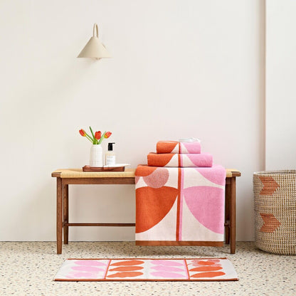 Orla Kiely Stem Bloom Duo Bath Mat - Blush