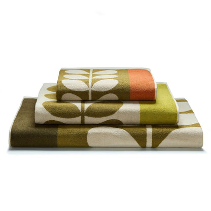 Orla Kiely Stem Check Bath Towels - Hazel/Ochre