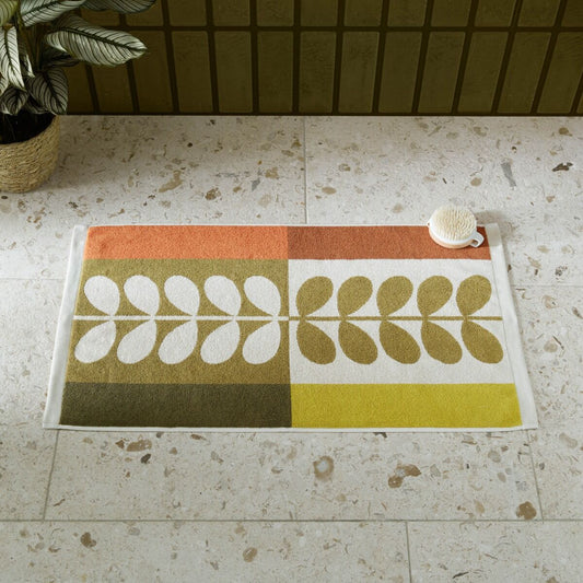 Orla Kiely Stem Check Bath Mat - Hazel/Ochre