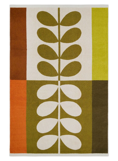 Orla Kiely Stem Check Bath Towels - Hazel/Ochre