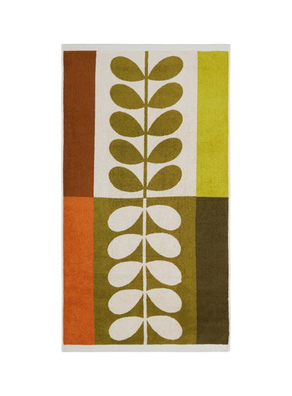Orla Kiely Stem Check Bath Towels - Hazel/Ochre