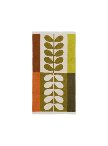 Orla Kiely Stem Check Bath Towels - Hazel/Ochre