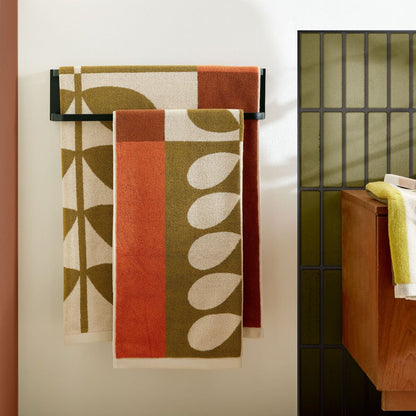Orla Kiely Stem Check Bath Towels - Hazel/Ochre