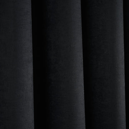 Strata Pair of Eyelet Curtains by Fusion in Black - Pair of Eyelet Curtains - Fusion