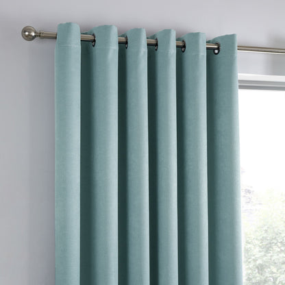 Strata Pair of Eyelet Curtains by Fusion in Duck Egg - Pair of Eyelet Curtains - Fusion