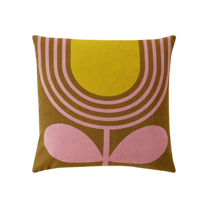 Orla Kiely Striped Tulip Filled Cushion - Pink/Ochre