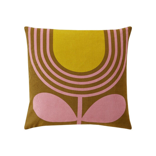 Orla Kiely Striped Tulip Filled Cushion - Pink/Ochre