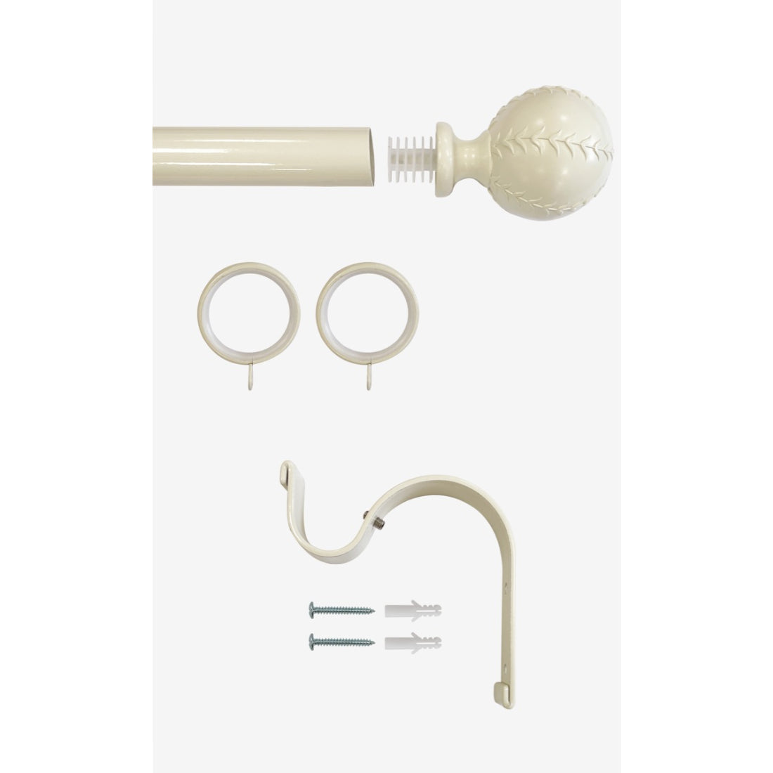 Laura Ashley Swirl 28mm Metal Curtain Pole - Cream