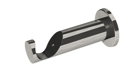 Swish 28mm Luxury Cylinder Metal Curtain Pole Bracket - Satin Steel