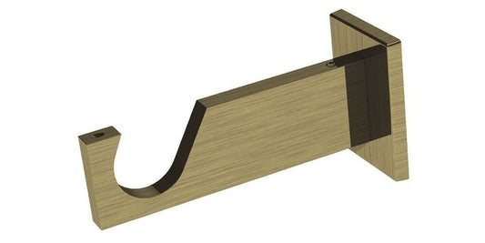 Swish 28mm Luxury Square Metal Curtain Pole Bracket - Antique Brass