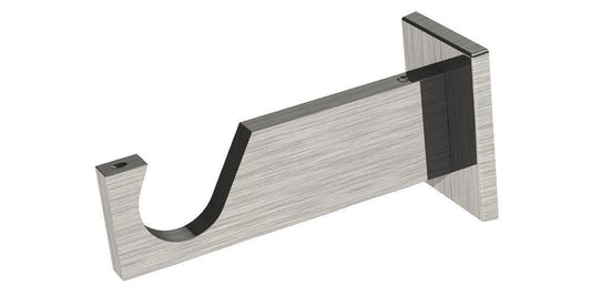 Swish 28mm Luxury Square Metal Curtain Pole Bracket - Satin Steel