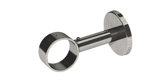 Swish 35mm Ceiling/Wall Fix Metal Extendable Curtain Pole Bracket - Satin Steel