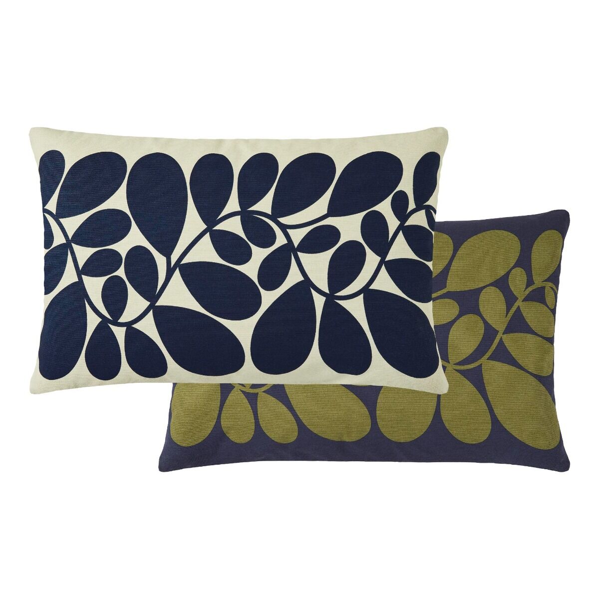 Orla Kiely Sycamore Stripe Filled Cushion - Space Blue/Olive